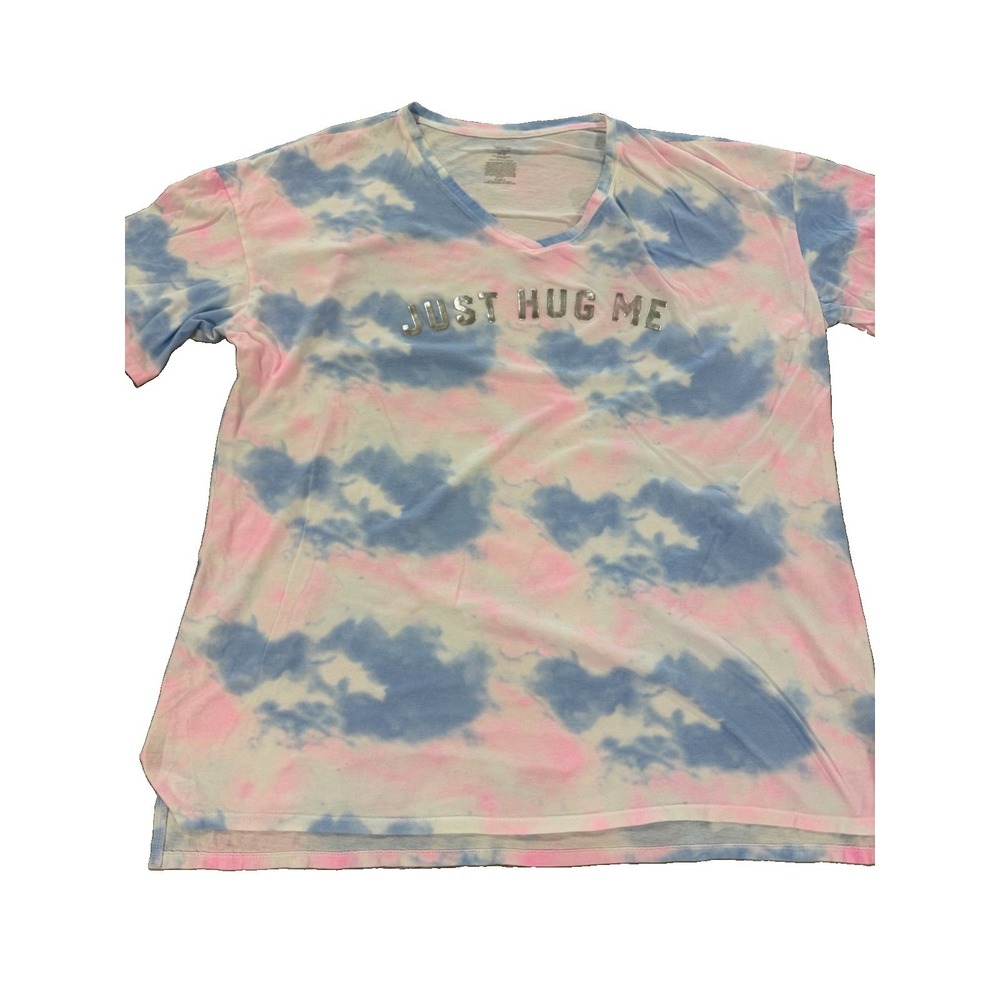 Secret Treasures 2X 3X Plus Tie Dye Just Hug Me Sleep Shirt Lounge Tee